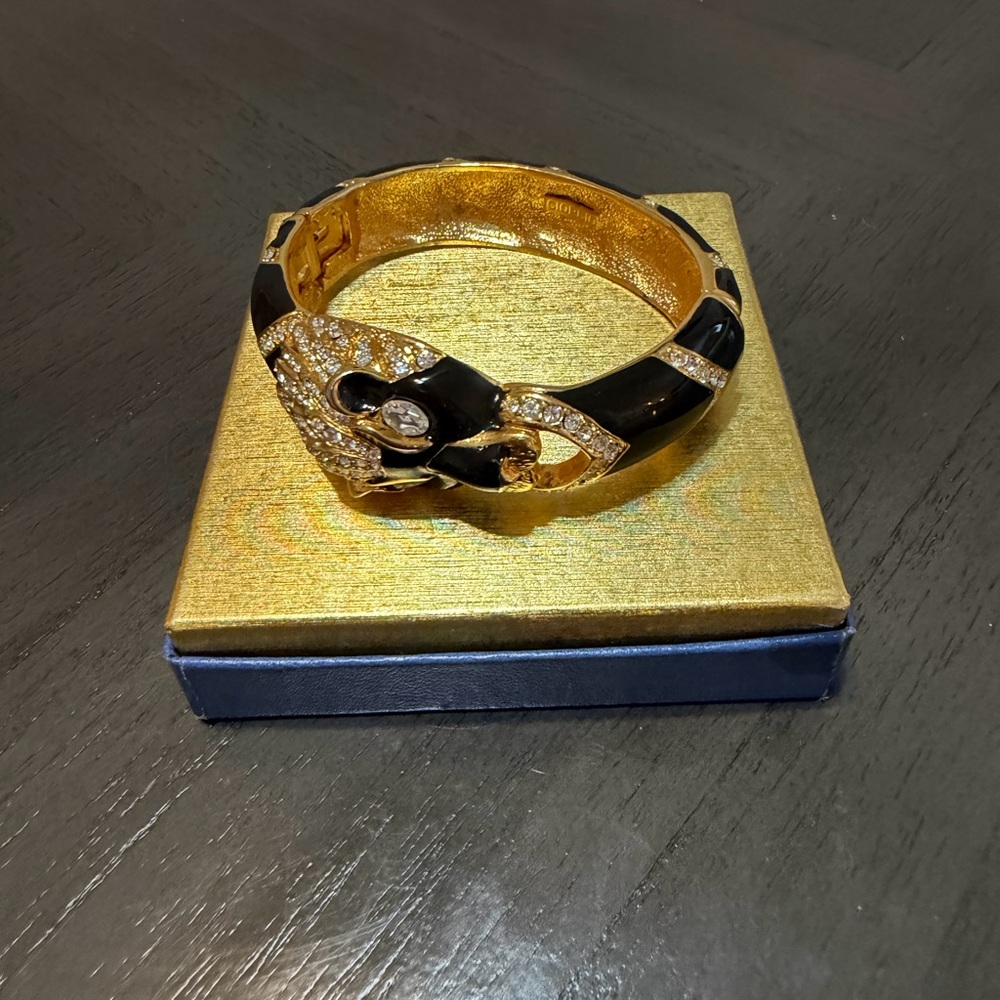 Giorgio Armani Black and Gold Panther Bracelet - Picture 6 of 7